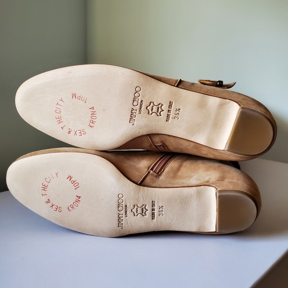 Jimmy Choo Duke - Wood Horn & Suede Boots - Picture 8 of 9